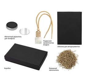 Подарочный набор с обложкой для автодокументов и автоароматизатором 