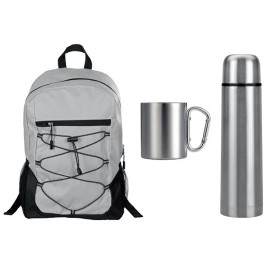 Подарочный набор с термосом и кружкой, серебристый/серый