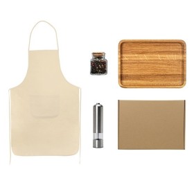 Подарочный набор для кухни с фартуком, подносом, мельницей и специями Подарочный набор для кухни с фартуком, подносом, мельницей и специями