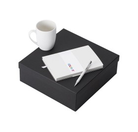 Подарочный набор с блокнотом С1, металлической ручкой и кружкой, белый Подарочный набор с блокнотом С1, металлической ручкой и кружкой, белый