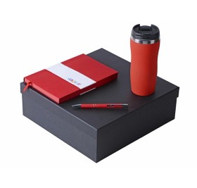 Подарочный набор с блокнотом С1, металлической ручкой и термокружкой, красный Подарочный набор с блокнотом С1, металлической ручкой и термокружкой, красный
