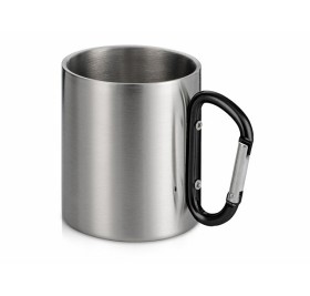 Стальная кружка Elbrus с двойными стенками и ручкой-карабином, 300 мл (глянцевая), черный