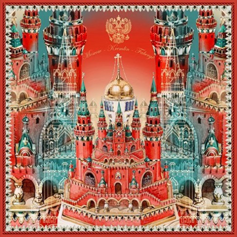 Набор: платок «Кремль – Москва» и свеча «Бархатный пион» Набор: платок «Кремль – Москва» и свеча «Бархатный пион»