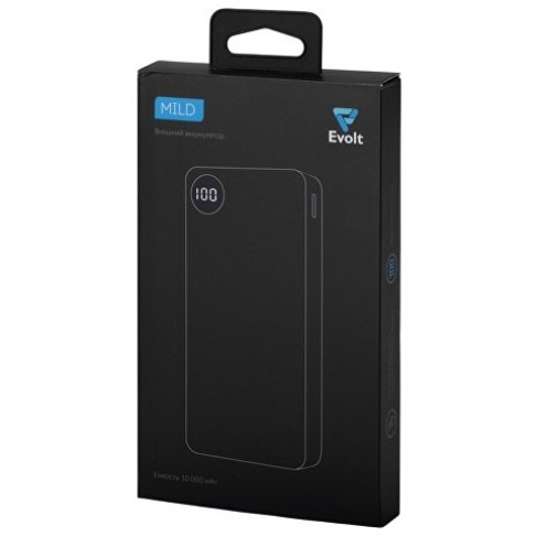 Внешний аккумулятор с дисплеем «Mild», 10 000 mAh, темно-серый