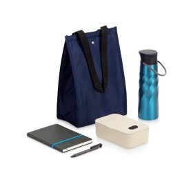 Подарочный набор с блокнотом, ручкой, ланчбоксом и бутылкой для воды Подарочный набор с блокнотом, ручкой, ланчбоксом и бутылкой для воды