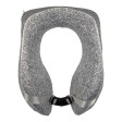 Подушка TORBER, дорожная, с эфектом памяти, серая, полиэстер, 20х27х10 см