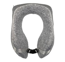 Подушка TORBER, дорожная, с эфектом памяти, серая, полиэстер, 20х27х10 см