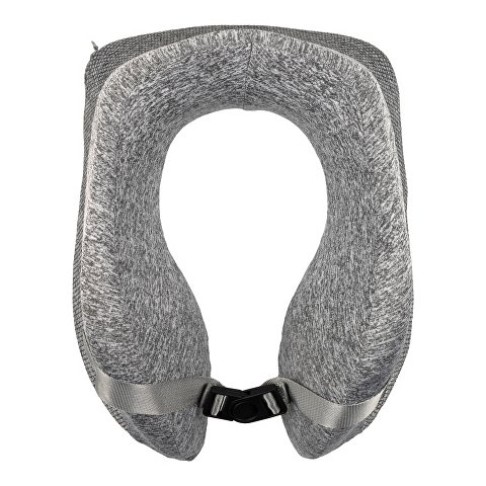 Подушка TORBER, дорожная, с эфектом памяти, серая, полиэстер, 20х27х10 см
