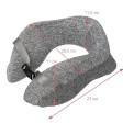 Подушка TORBER, дорожная, с эфектом памяти, серая, полиэстер, 20х27х10 см