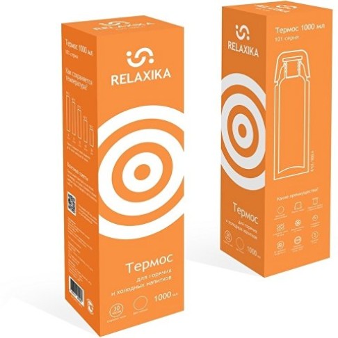 Термос Relaxika 101 (1 литр), желтый (без лого)