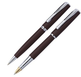 Набор Pierre Cardin PEN&PEN: ручка шариковая + роллер. Цвет - коричневый матовый. Упаковка Е.