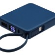 Внешний аккумулятор со встроенным кабелем USB-C «Дэнси», 5000 мАч, темно-синий