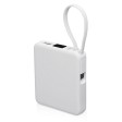 Внешний аккумулятор со встроенным кабелем USB-C «Дэнси», 5000 мАч, белый