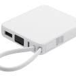 Внешний аккумулятор со встроенным кабелем USB-C «Дэнси», 5000 мАч, белый