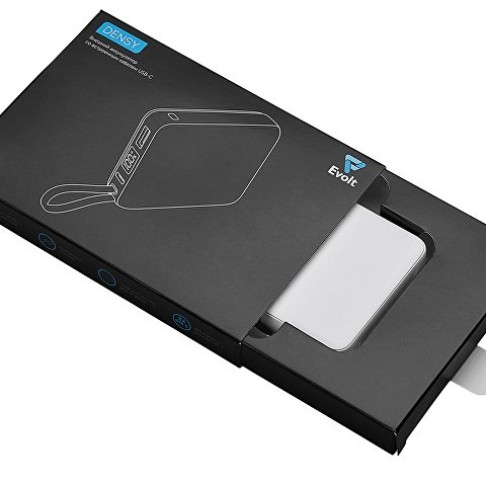 Внешний аккумулятор со встроенным кабелем USB-C «Дэнси», 5000 мАч, белый