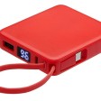 Внешний аккумулятор со встроенным кабелем USB-C «Дэнси», 5000 мАч, красный