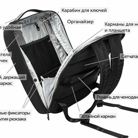 Рюкзак Toff для ноутбука 15,6'', черный (Р)