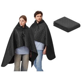 Пончо Cappy с капюшоном на липучке в мешке, черный