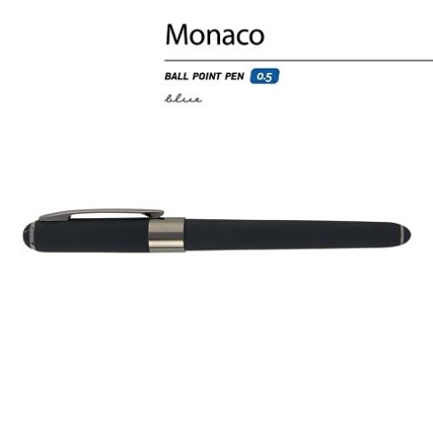 Ручка пластиковая шариковая «Monaco», 0,5мм, синие чернила, черный/вороненая сталь