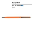 Ручка металлическая шариковая «Palermo», софт-тач, 0,7 мм,  оранжевый