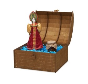 Подарочный набор: кукла фарфоровая, мед, красный Подарочный набор: кукла фарфоровая, мед, красный