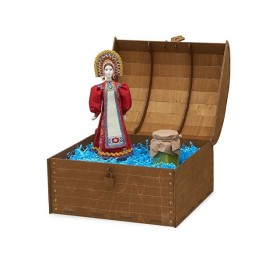 Подарочный набор: кукла фарфоровая, крем-мед, красный Подарочный набор: кукла фарфоровая, крем-мед, красный