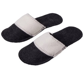 Тапочки белые/серые с отворотом без вышивки