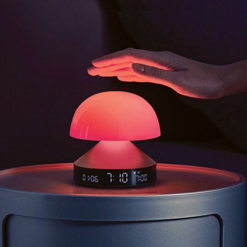 Светильник с часами и световым будильником Mina Sunrise, темно-серый