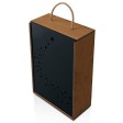 Подарочная коробка из фанеры Constellation 330х220х100 мм, фанера 6 мм, крышка на выдвижных пазах черная ЛХДФ 3 мм, бечевка