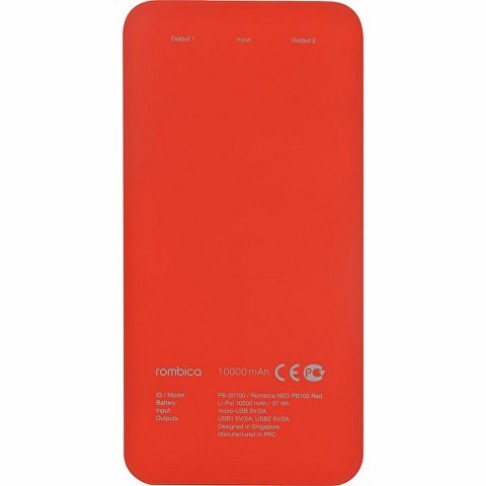 Внешний аккумулятор Rombica NEO PB100 Red, красный (Р)