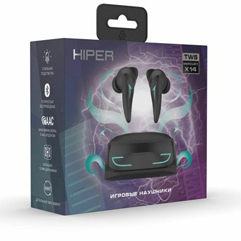 Беспроводные наушники HIPER TWS Mercury X14 (HTW-MX14) Bluetooth 5.1 гарнитура, Черный (Р) Беспроводные наушники HIPER TWS Mercury X14 (HTW-MX14) Bluetooth 5.1 гарнитура, Черный (Р)