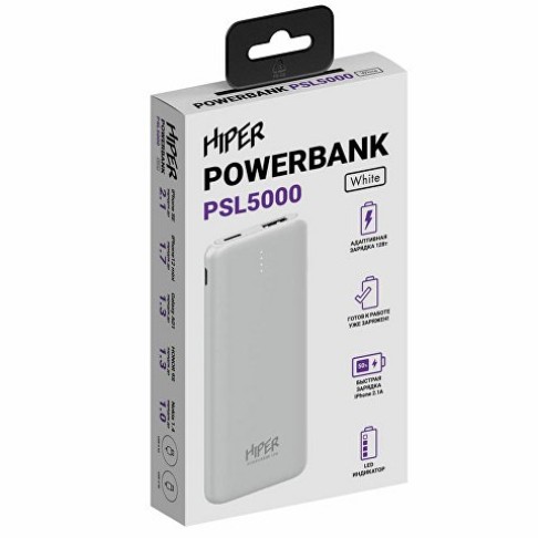 Портативный внешний аккумулятор PSL5000 White (Р)