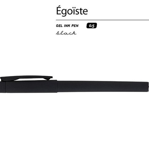 Ручка пластиковая гелевая «Egoiste Black» под персонализацию, черные чернила, черная