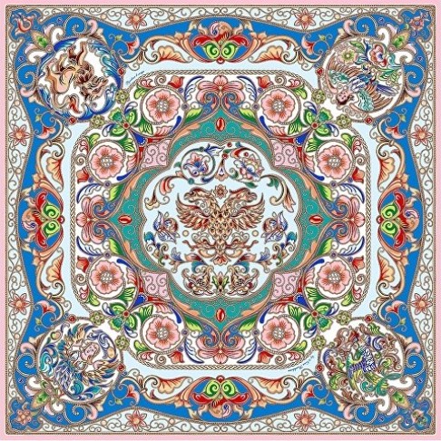 Платок «Шедевры русских эмальеров»