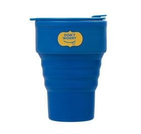 Силиконовый складной стакан «GoCup», синий индиго, тампопечать