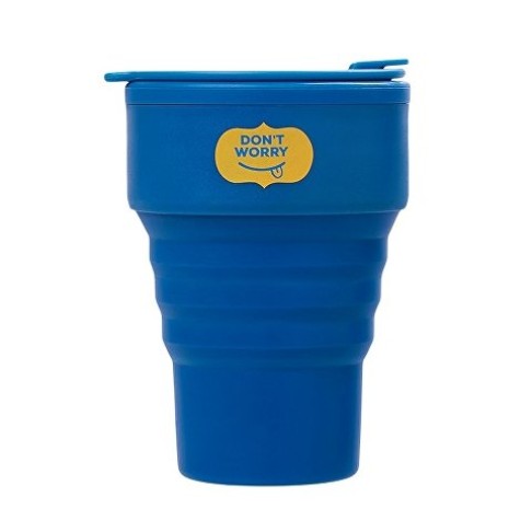 Силиконовый складной стакан «GoCup», синий индиго, тампопечать