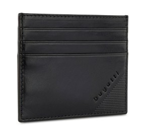 Портмоне для кредитных карт BUGATTI АРИСТОКРАТ | NOBILE, с защитой данных RFID, черное, натуральная воловья кожа, 10х0,3х8 см