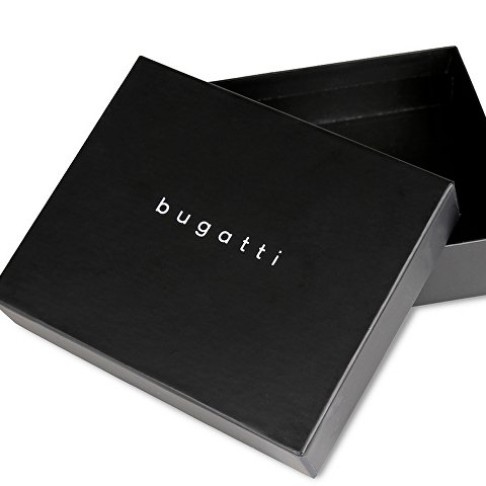 Портмоне для кредитных карт BUGATTI НОМ | NOME, с защитой данных RFID, черное, натуральная воловья кожа, 10,2х0,3х8,2 см