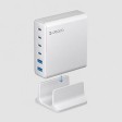 Зарядная станция 4xUSB Type-C, 2xUSB, PD, QC, 160Вт, белый, Deppa