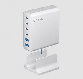 Зарядная станция 4xUSB Type-C, 2xUSB, PD, QC, 160Вт, белый, Deppa