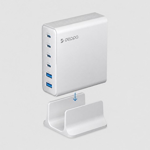 Зарядная станция 4xUSB Type-C, 2xUSB, PD, QC, 160Вт, белый, Deppa
