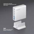 Зарядная станция 4xUSB Type-C, 2xUSB, PD, QC, 160Вт, белый, Deppa