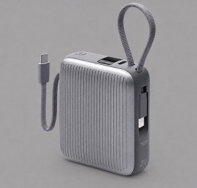 Внешний АКБ NRG Turbo Cable 10000 mAh, 22,5Вт, графит, Deppa