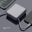 Внешний АКБ NRG Turbo Cable 10000 mAh, 22,5Вт, графит, Deppa