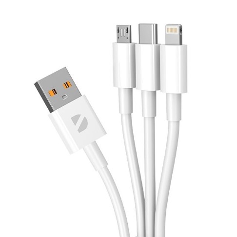 Дата-кабель 3 в 1: micro USB, USB-C, Ligthning, 1.2м, белый, Deppa Дата-кабель 3 в 1: micro USB, USB-C, Ligthning, 1.2м, белый, Deppa