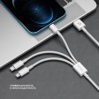 Дата-кабель 3 в 1: micro USB, USB-C, Ligthning, 1.2м, белый, Deppa Дата-кабель 3 в 1: micro USB, USB-C, Ligthning, 1.2м, белый, Deppa