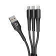 Дата-кабель Armor 3 в 1: micro USB, USB-C, Ligthning, 1.2м, черный, Deppa