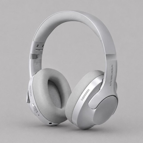 Беспроводные накладные наушники Stereo Ultra ANC, BT 5.4, ANC/ENC, 500мАч, серебристый, Deppa Беспроводные накладные наушники Stereo Ultra ANC, BT 5.4, ANC/ENC, 500мАч, серебристый, Deppa