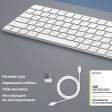 Беспроводная клавиатура Air Keyboard для MAC, Windows, 500 мАч, алюминий, белый, Deppa