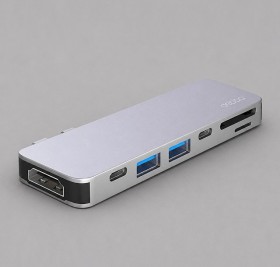 USB-C адаптер для MacBook 7-в-1, серебро, Deppa